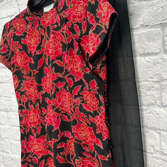 VTG Victorias Secret Collection 2pc Set Sheer Pants Red Floral Size M Tunic - Picture 3 of 11